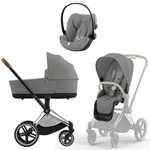 Коляска Cybex Priam IV Chrome Brown complete Cloud G Stone Grey Plus Base G 4 в 1 Mirage Grey