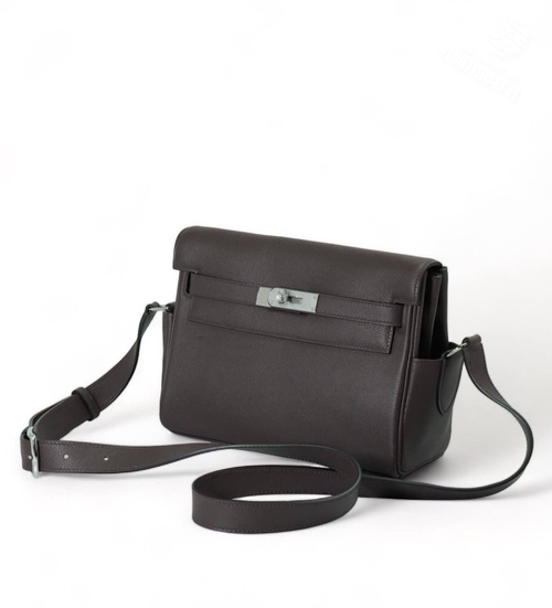 Сумка через плечо Hermes Kelly Messenger коричневая