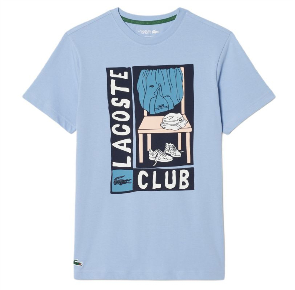 Мужская теннисная футболка Lacoste Printed Sport - aphylla