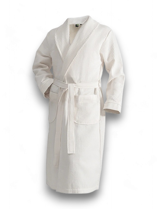 Вафельный халат GreenBlack | кремовый