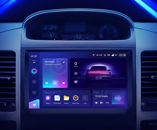 Магнитола для Toyota Land Cruiser Prado 120, Lexus GX470 (экран климата внизу, большая рамка) - Teyes CC3L на Android 10, 8-ядер, CarPlay, 4G SIM-слот