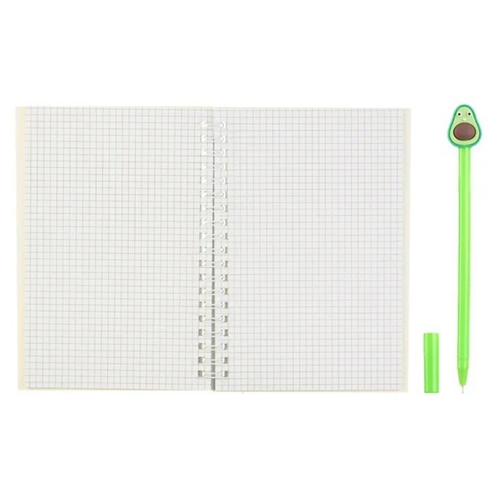 Блокнот детский Basir на замке, с ручкой, формат А6, серия "Авокадо", переплет 7БЦ, 17.5*12 см, 48 листов, ассорти