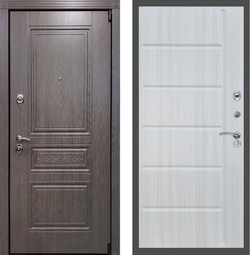 Входная металлическая дверь RеX (РЕКС) Премиум S Лиственница серая / ФЛ 102 Сандал белый