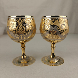 Набор бокалов для коньяка "Узорный" №5 (Златоуст) в подарочном футляре