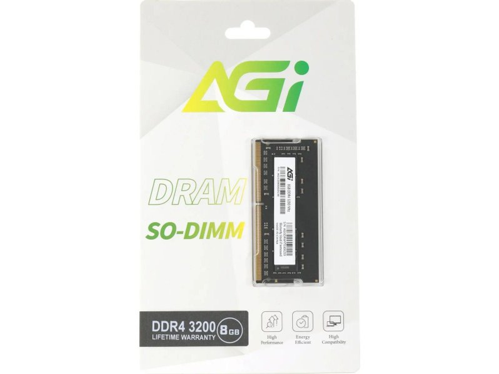 Оперативная память AGI SD138 AGI320008SD138-ST, DDR4 1х 8ГБ 3200 МГц, SODIMM, RTL