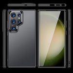 Чехол для Samsung Galaxy S24 Ultra черный с прозрачной матовой задней панелью WLONS