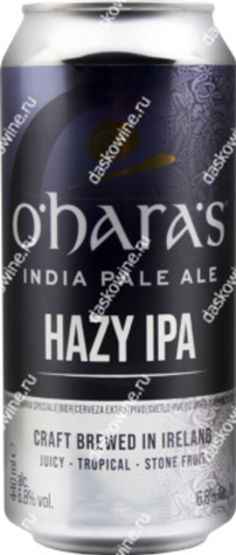 Пиво О"Хара Хази Ипа светл. фильт. 0,44 л,6,8% Карлов Брюинг Компани Ирландия