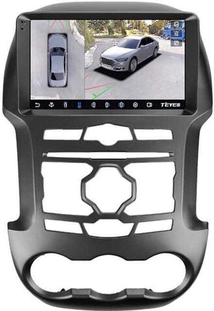 Магнитола для Ford Ranger 3 2011-2015 (рамка тип 1) - Teyes CC3-2K-360 монитор 9.5" 2K QLED на Android 10, 6+128Гб, CarPlay, 4G SIM-слот, 4 камеры в комплекте