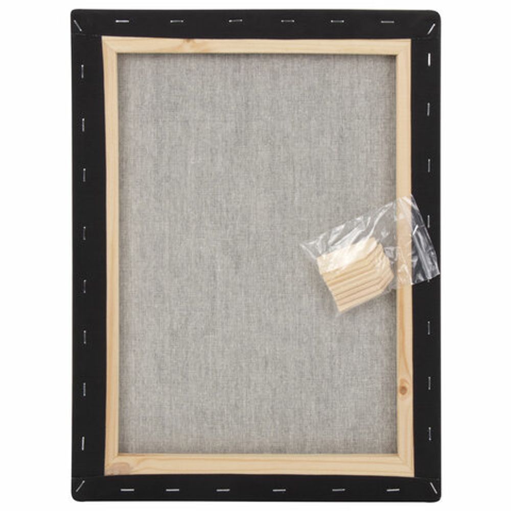 Холст на подрамнике черный BRAUBERG ART CLASSIC, 30х40см, 380г/м, хлопок, мелкое зерно, 191650