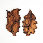 Набор деревянных менажниц из кедра для подачи блюд и закусок "листья". MGN8