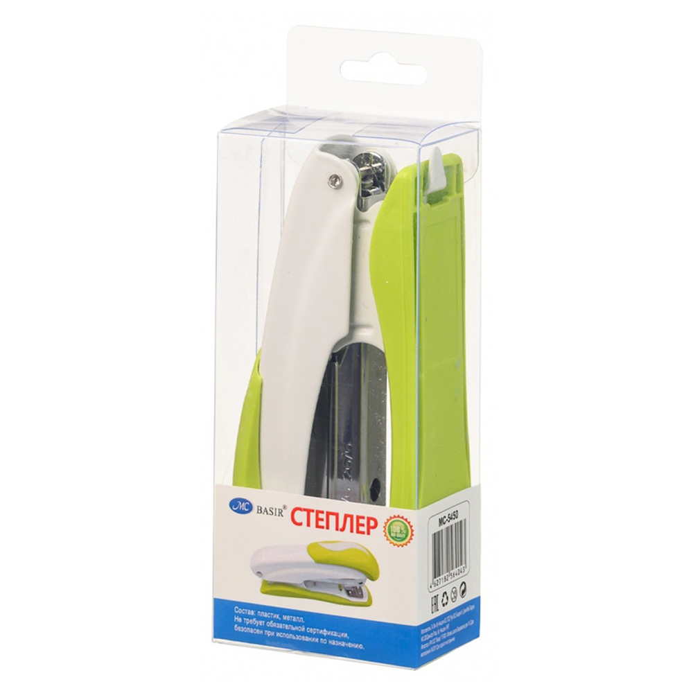 Степлер канцелярский Basir, 24/6 и 26/6 на 40 листов, серия "Мастер" 12.5*5.8*3.3 см, ассорти
