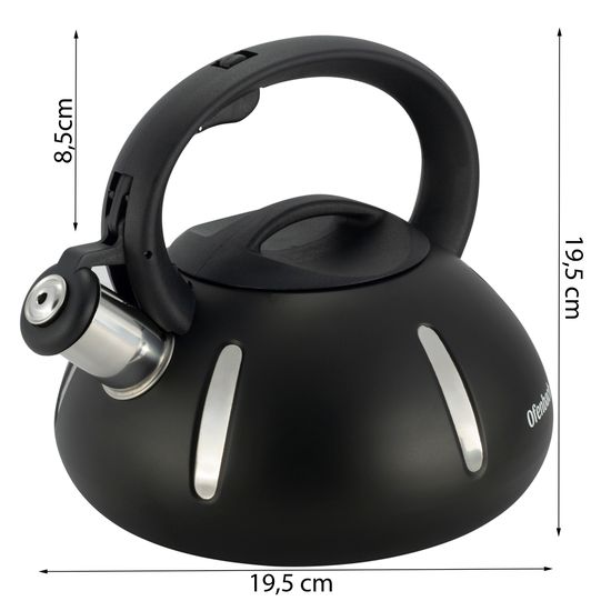 Чайник 2,5 л из нержавеющей стали со свистком Ofenbach NB-100303 и нейлоновой ручкой