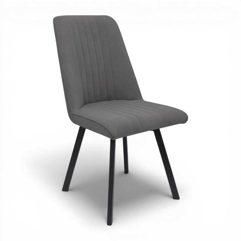 Стул поворотный "Софти 360" (арт. 325П), велюр Бренди В28 антрацит, ножки профильные черные