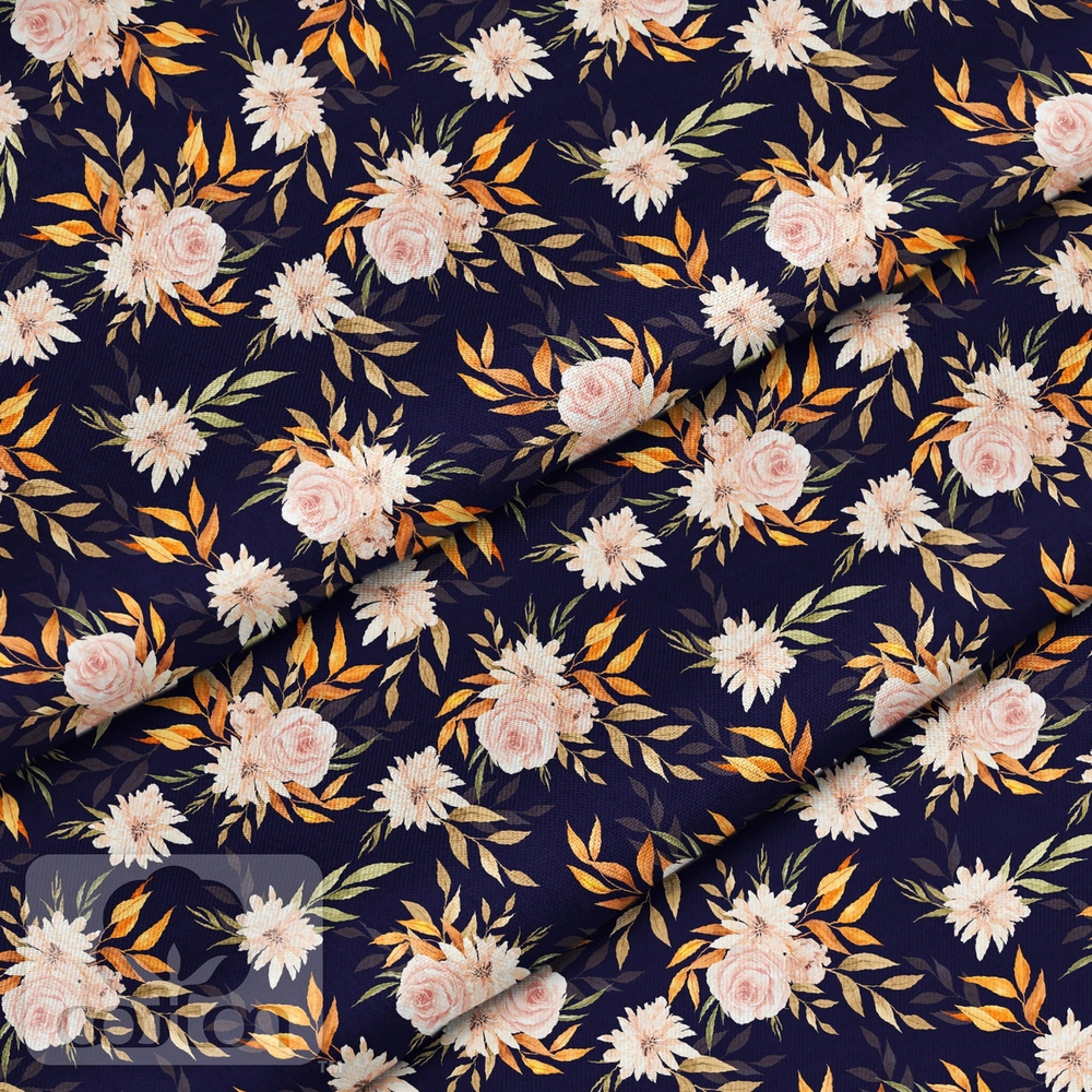 Отрез хлопка "Ночные розы"