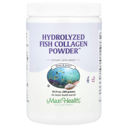 Maxi Health, Hydrolyzed Fish Collagen Powder™, гидролизованный рыбий коллаген, 305 г (10,75 унции)