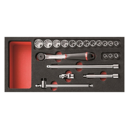 519 M 613BEA Набор головок и принадлежностей 3/8" на ложементе, 21 предмет, USAG (Италия)