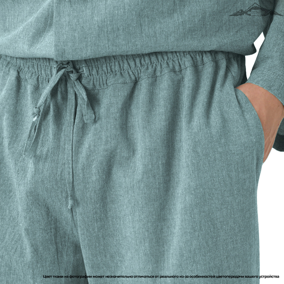 Вареный (стираный) хлопок, цв.Сине-бирюзово-серый меланж | ш.250 см | 145 г/м² | хлопок-100%