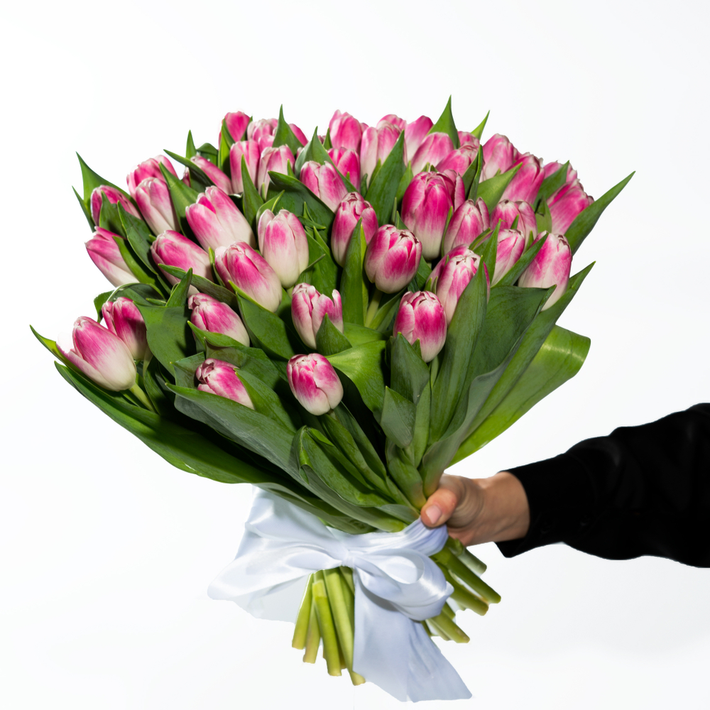 Букет 51 розовый тюльпан