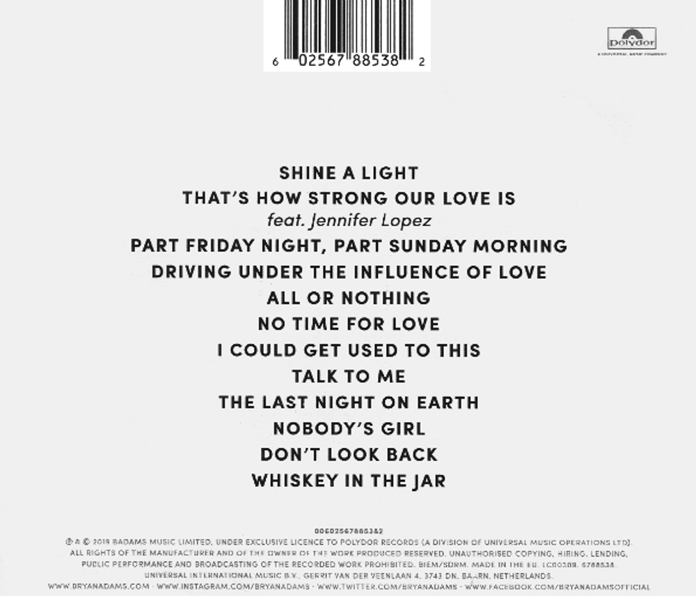 Bryan Adams / Shine A Light (CD)