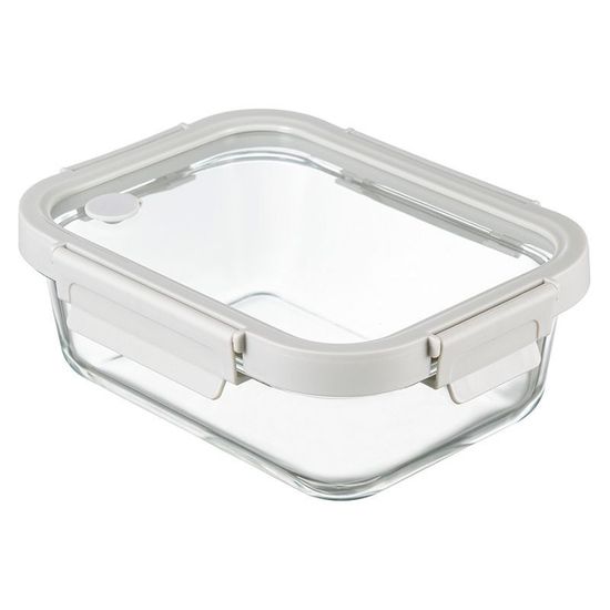 Контейнер для запекания и хранения прямоугольный с крышкой, 1 л, светло-серый