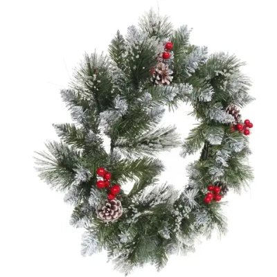 Венок хвойный новогодний «Сверкающие кристаллы» ПВХ, леска, 50 см (SQ736-50)