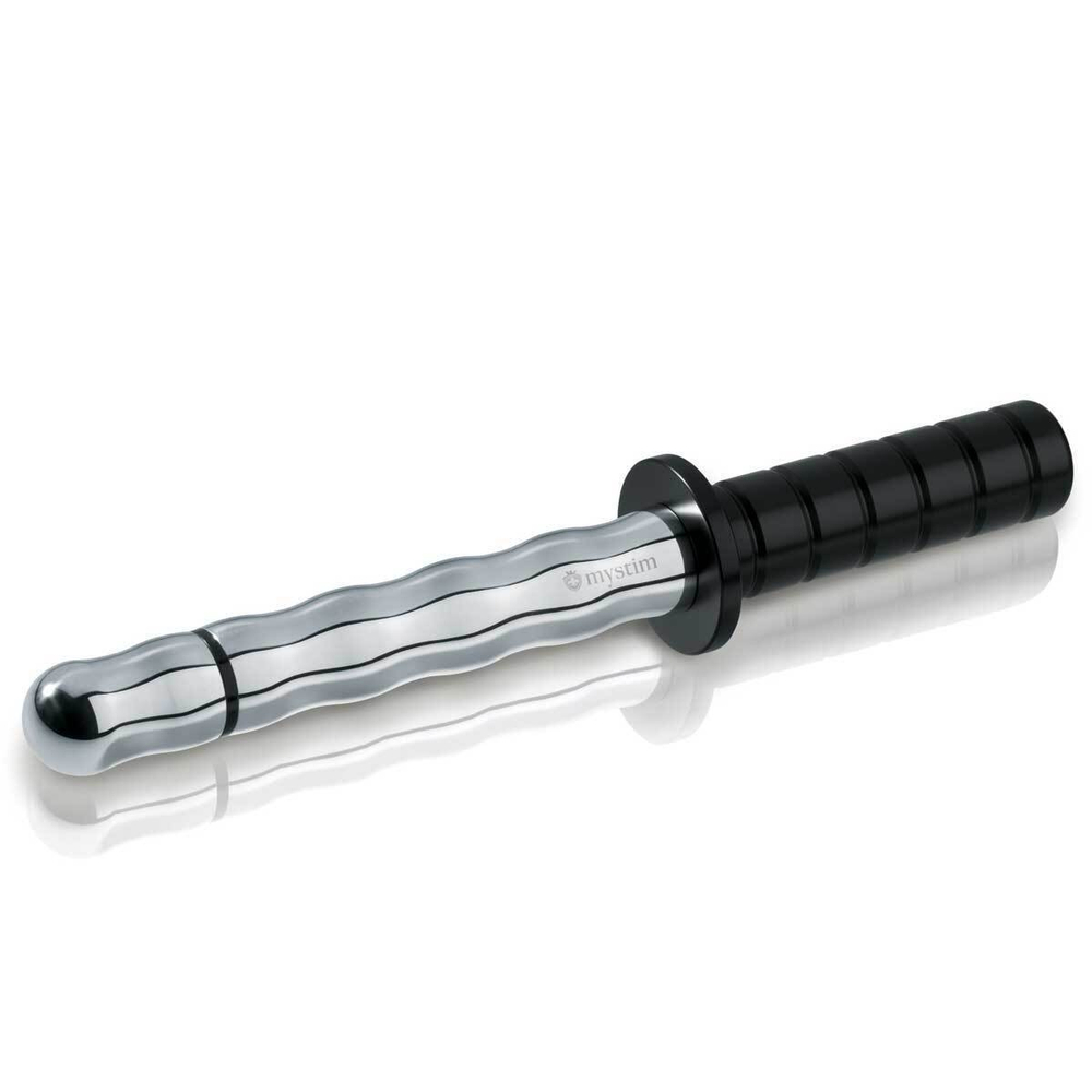 Стимулятор вагины и ануса Mystim Mighty Merlin - 25 см. (Цвет: серебристый с черным)