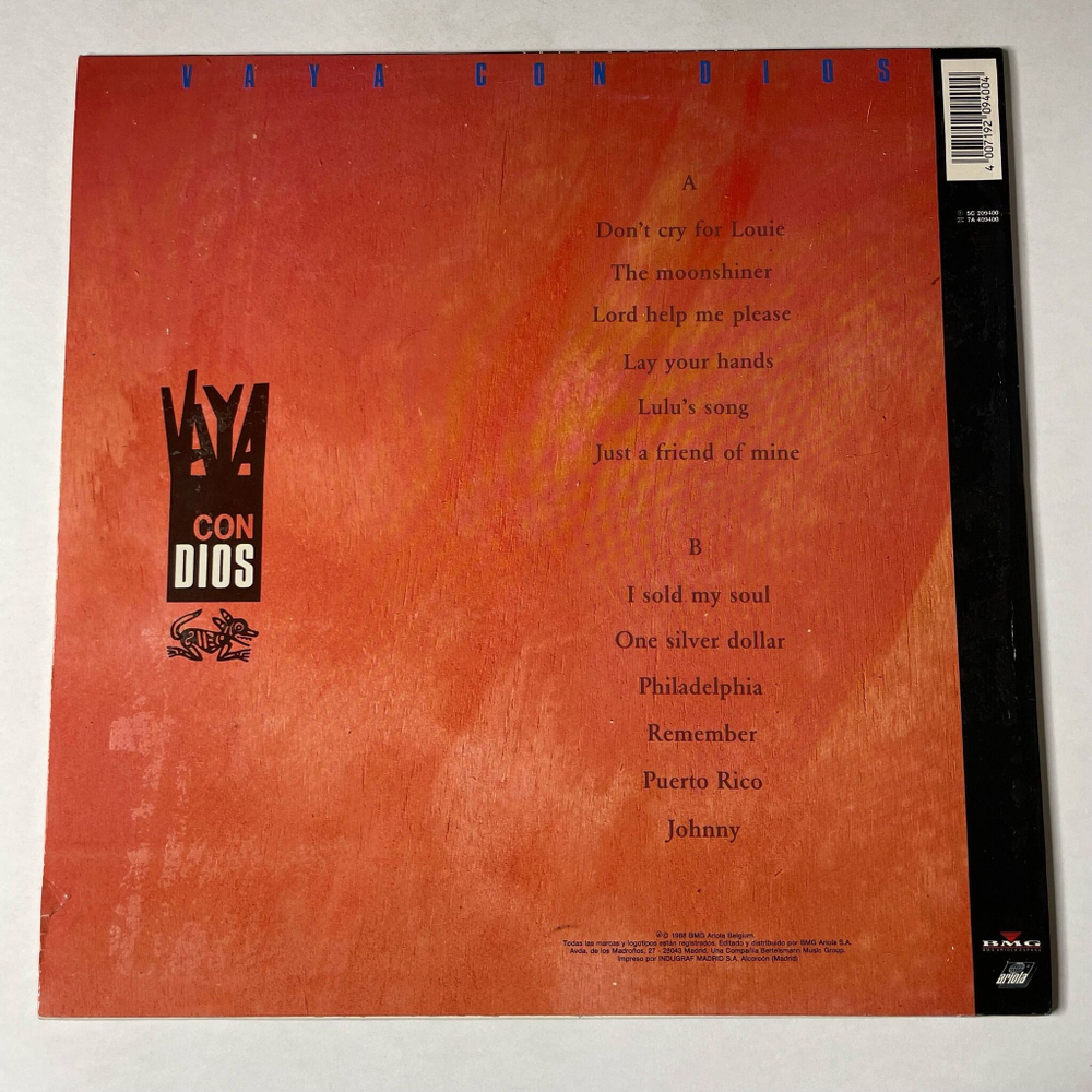 Винтажная виниловая пластинка LP Vaya Con Dios (Spain 1989)