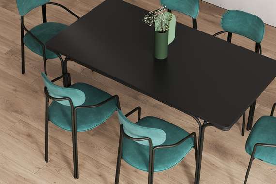 Стол обеденный Ror, 120х85 см, черный