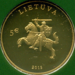 5 евро 2015 год. Литва. 25 лет Независтимости. Нордик PROOF в оригинальном блистере и конверте. Тираж 25000