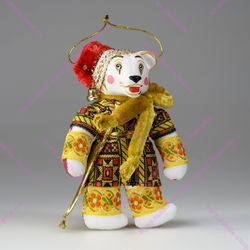 Ёлочная игрушка Медвежонок Дед Мороз