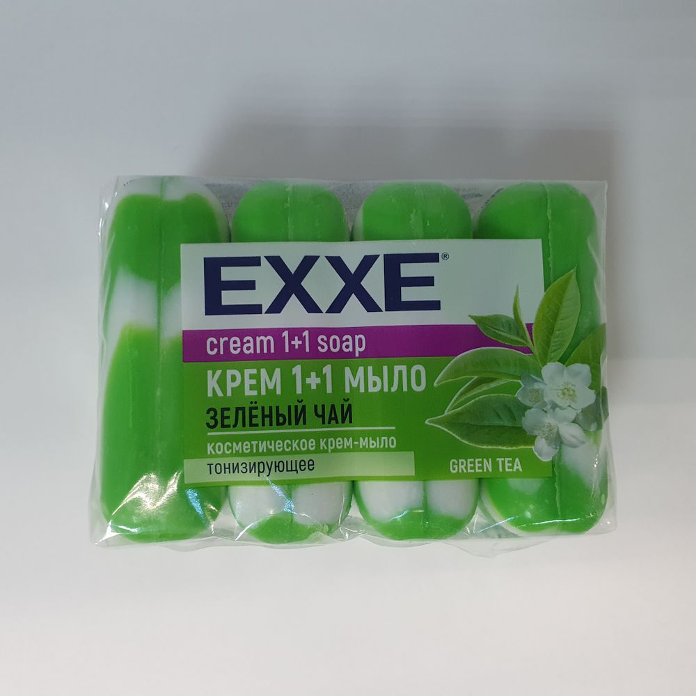 Мыло-крем Exxe зеленый чай 4шт*90гр