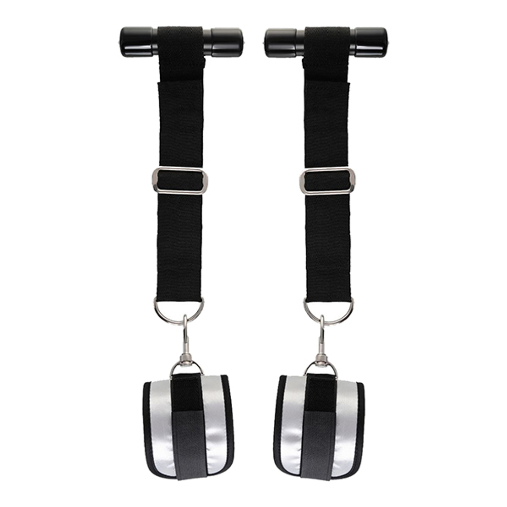 Черно-серебристые фиксаторы 23см для рук на дверь ToyFa Anonymo 310702