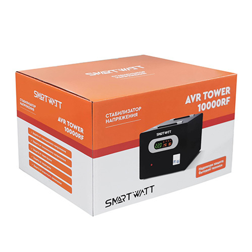 Напольный стабилизатор напряжения SMARTWATT AVR TOWER 10000RF 10000VA, 10 кВт