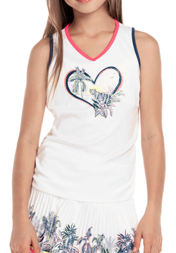 Футболка для девочки теннисная Lucky in Love Palms D'Amour Tank - white