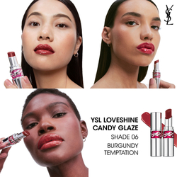 Yves Saint Laurent Loveshine Candy Glaze - Увлажняющий блеск для губ для женщин 6 Burgundy Temptation, 3 g
