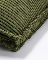 Blok Подушка из зеленого вельвета с широким швом 60 x 60 см