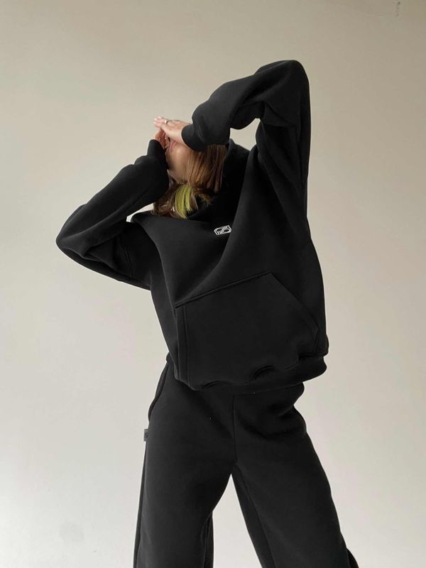 Худи "BASIC" Начес Черный - фото 3