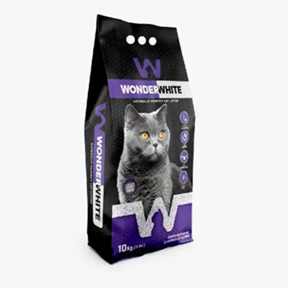 Wonder White Наполнитель комкующийся c ароматом лаванды