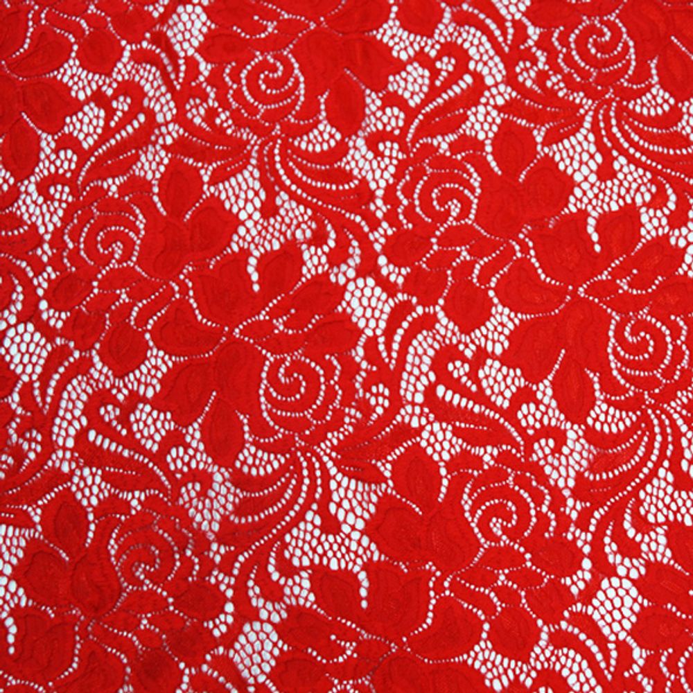 Кружевное полотно, 150 см, красный