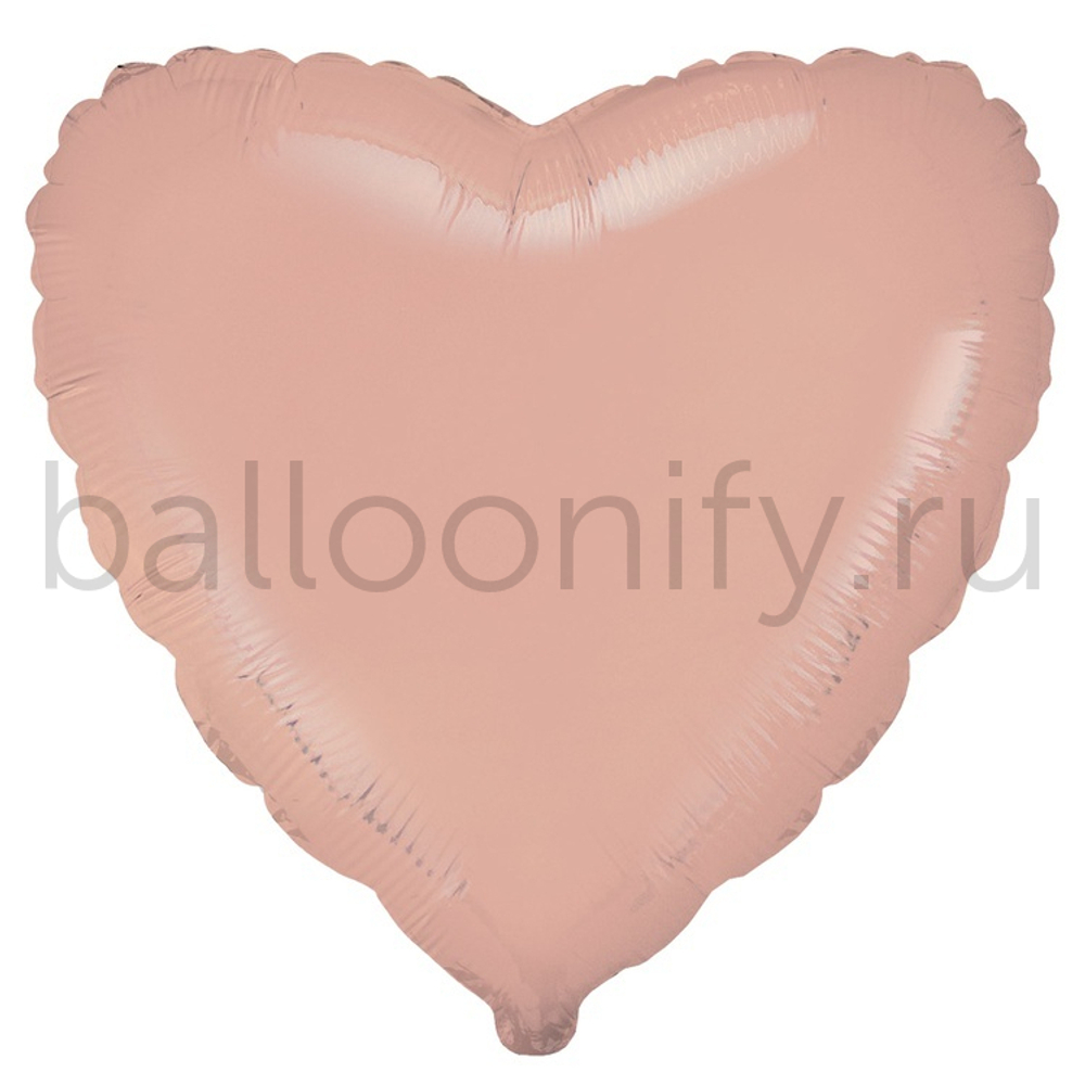 Фольгированная фигура, сердце, 18"/46СМ Пастель Light Orange