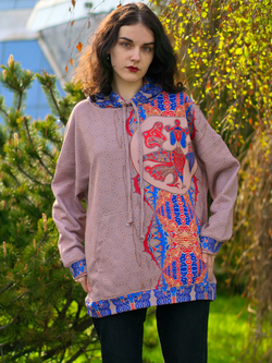 принт на худи - птица Сирин