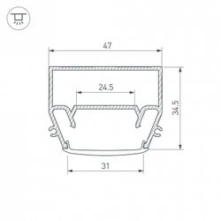 Профиль накладной Arlight STRETCH 040699