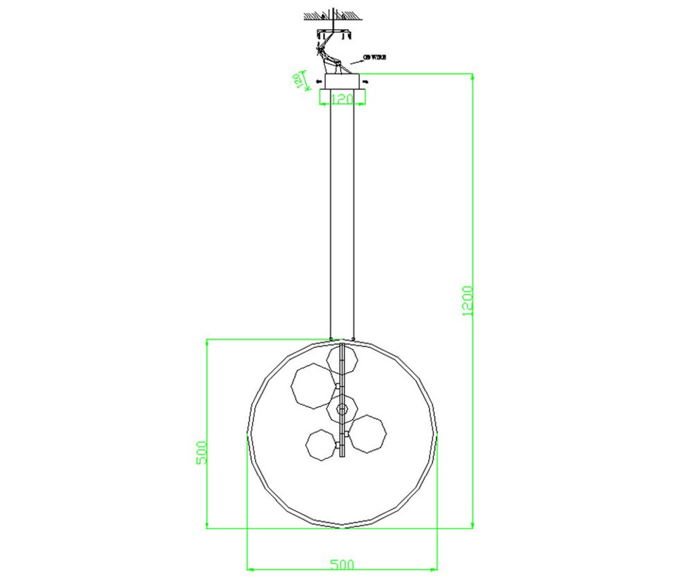 Люстра Иона черный d50 h150 G9 5*5W (4000K) (Led лампы в комплекте 4000К)