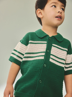 Кардиган вязаный с коротким рукавом и шорты вязаные в комплекте для мальчика Next AA9-511, Зеленый, Молочный