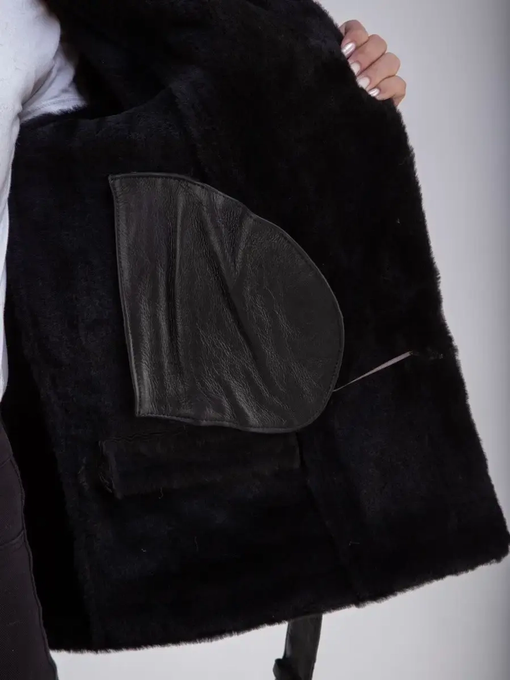 Дубленка авиатор женская натуральная удлиненная Турция