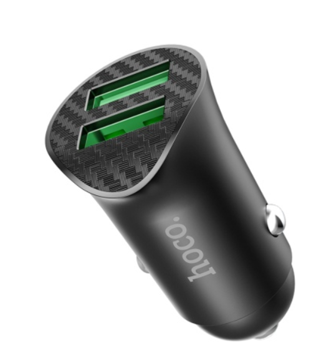 Автомобильное З/У Z39 Farsighted dual port QC3.0 Car charger set(Micro) - black