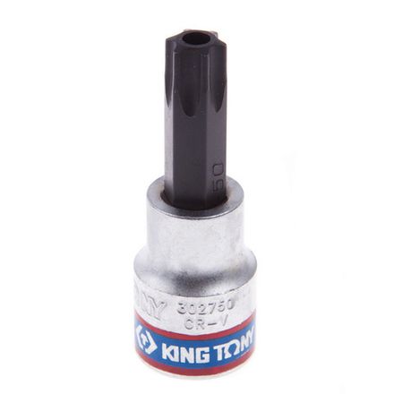 Цена на KING TONY (302750) Насадка (бита) торцевая 3/8", L = 50 мм, TORX с отверстием, T50