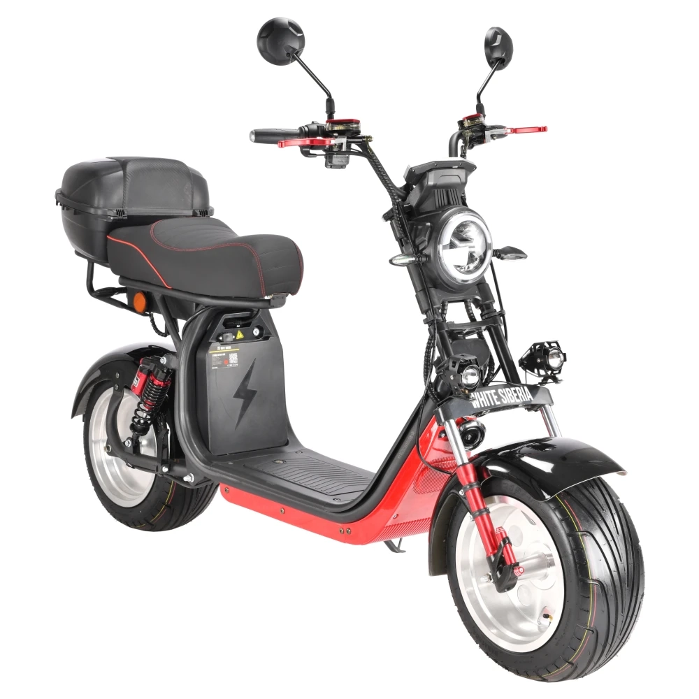 Электроскутер Cityсoco WHITE SIBERIA PRO MAX + 3950W 21AH Черный