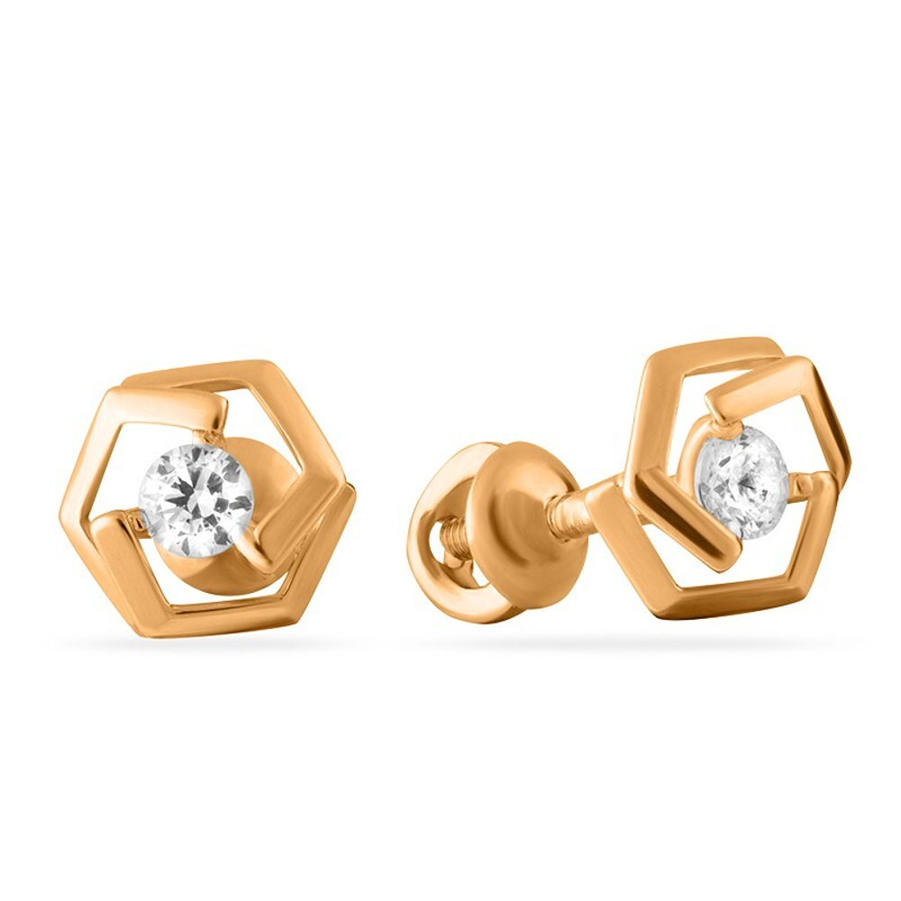 Серьги из золота 585 пробы с Фианит