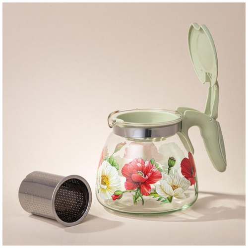 Чайник заварочный Agness с фильтром "Маки" 900мл